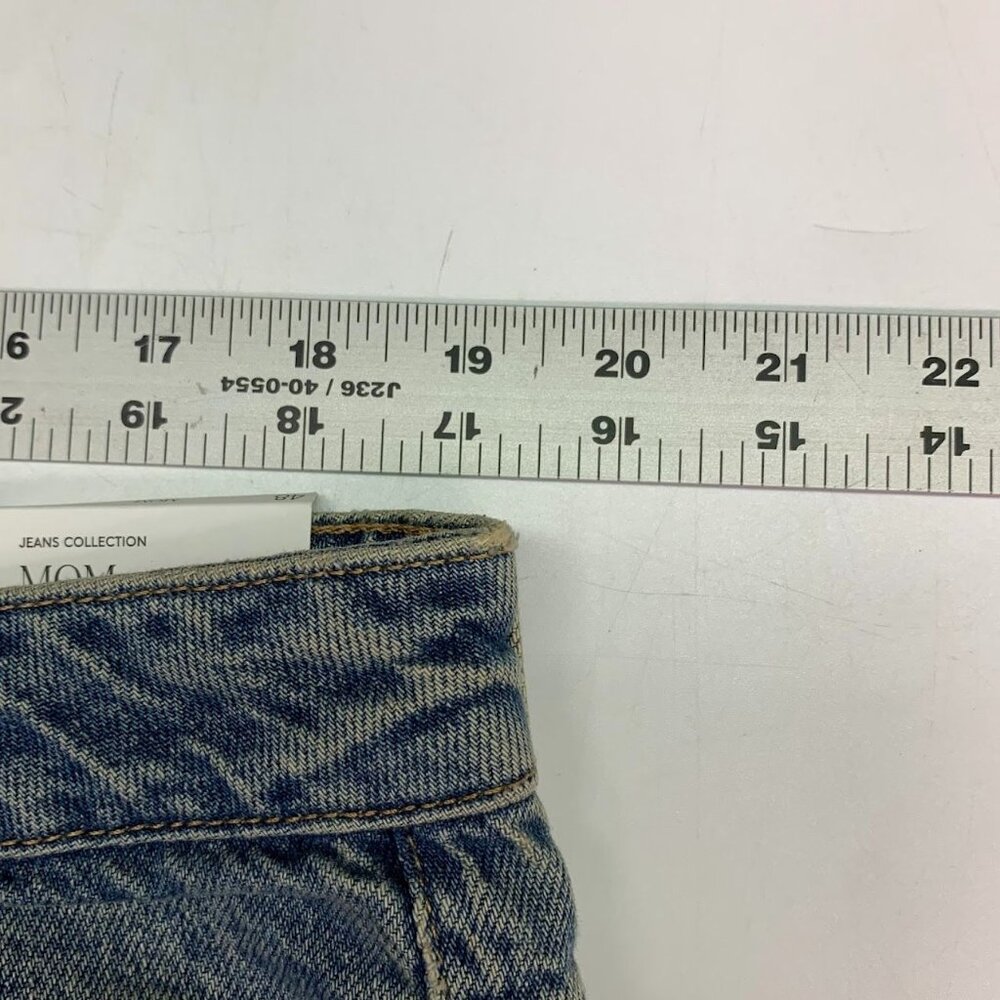 Mango Women's Mom High Waisted Tapered Cotton Stretch Denim Jeans Size 16 NWT - Picture 13 of 15